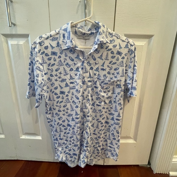 Smith & Quinn Men’s Boatyard SailTown Blues Short Sleeve Button Down Small-New - Picture 5 of 7